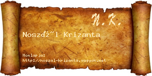Noszál Krizanta névjegykártya